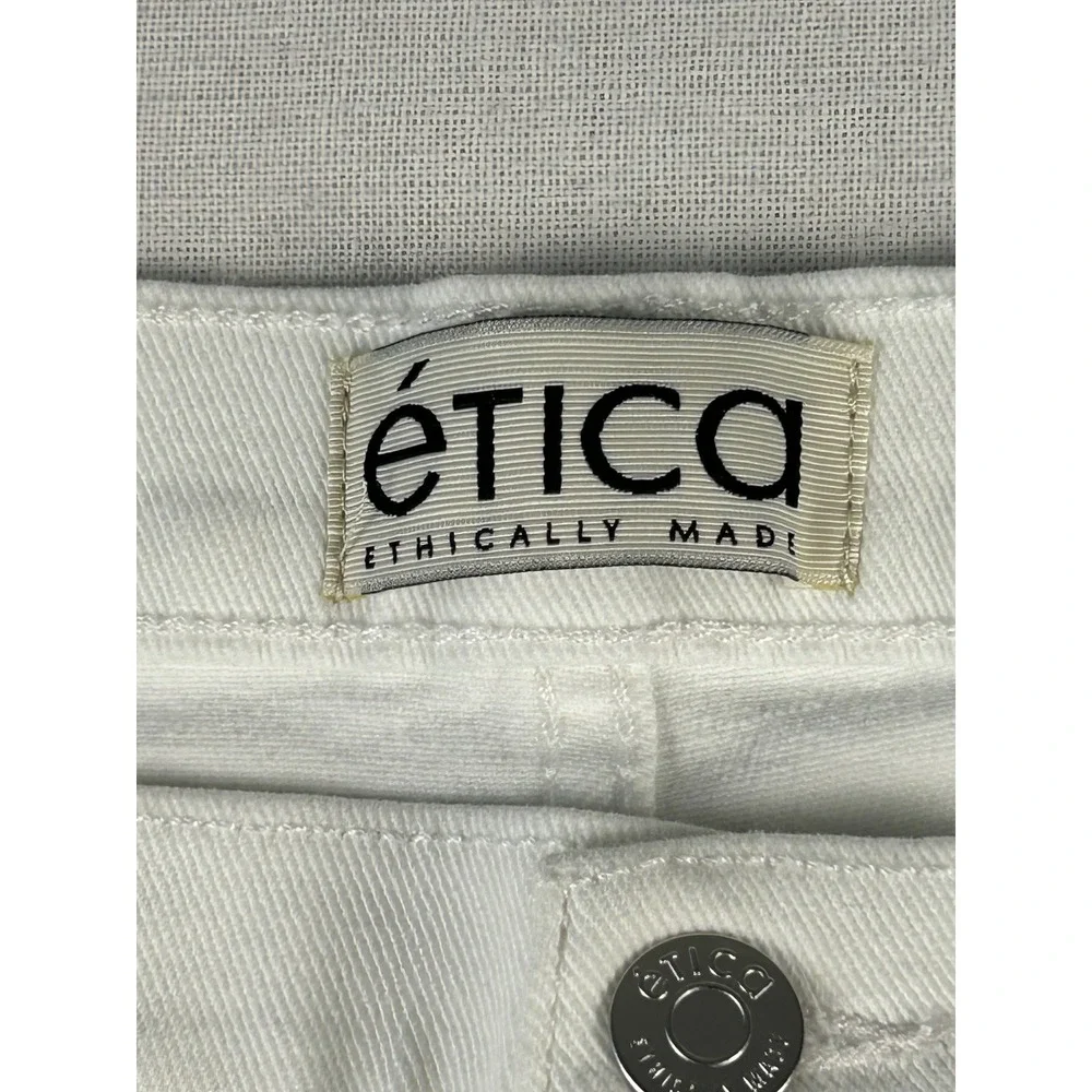 Etica Romi Mid Rise Wide Leg Jeans Vintage White EW991536 Size 30 NWT